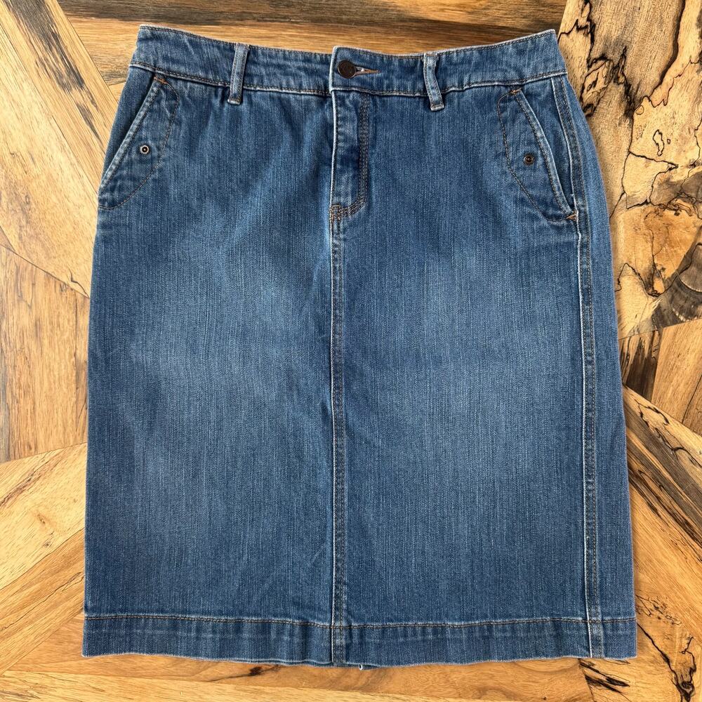 Sonoma Life + Style Women’s Blue Stretch Denim Pencil Skirt Size 6 Knee Length